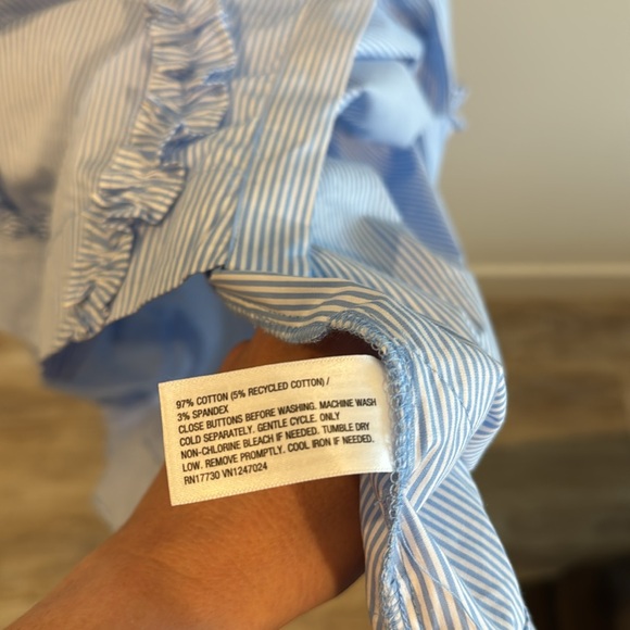 Kate Spade Target Blue Ruffle Button-Down Dress Size M - Picture 12 of 12